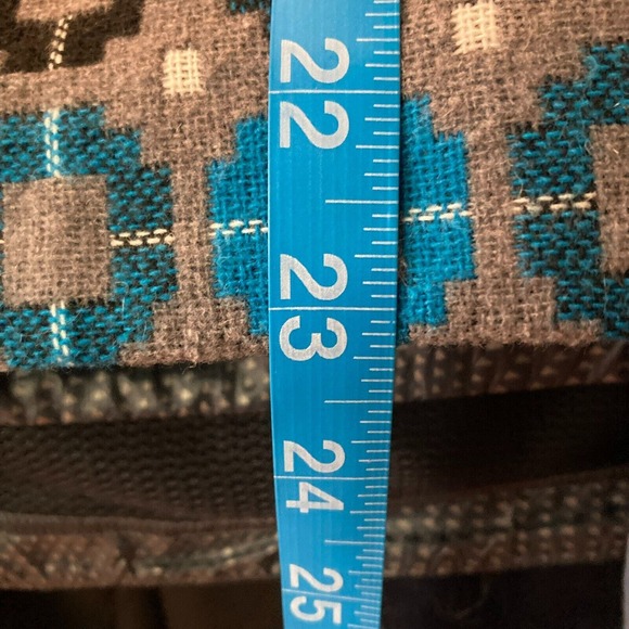 Talbots Skirt Womens Sz 8 Gray Blue Geometric Wool Pencil Lined Back Zip - Picture 9 of 10